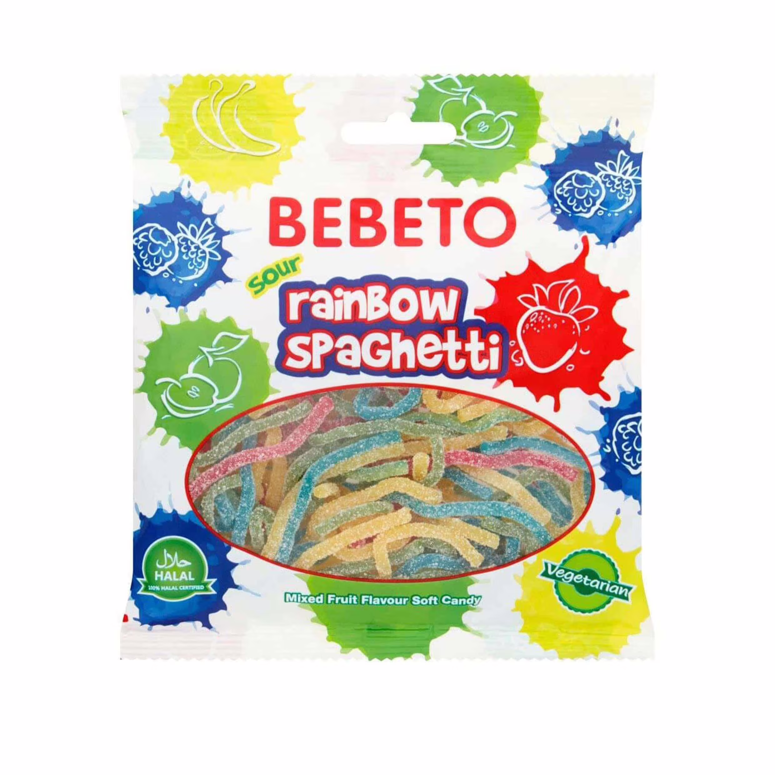 BEBETO Rainbow Spagetti Godteri 80G