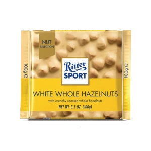 RITTER SPORT Hvit Sjokolade Med Hasselnøtter 100G